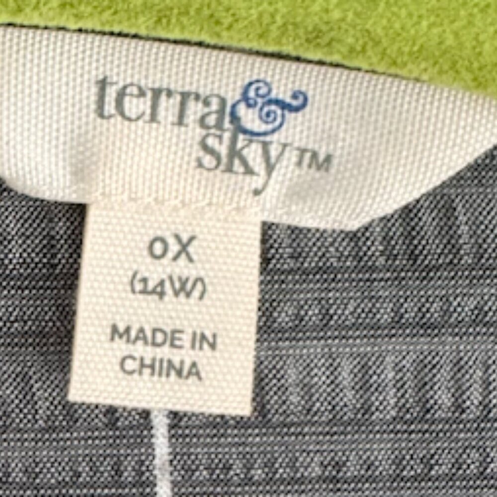 Terra & Sky Plus Cover Up, Grey with Short Kimono Sleeves Size 0X (14W) NWOT - Picture 3 of 3